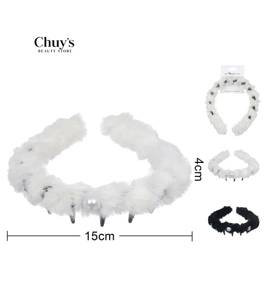 Diadema De Piel Sintética Con Perla