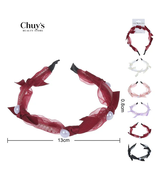 Diadema Con Perlas Y Lazos