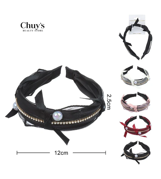 Diadema Con Perlas Y Cintas