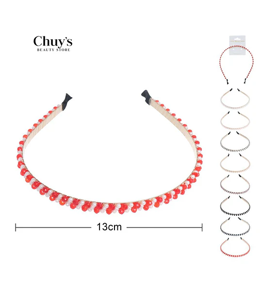 Diadema Con Perlas Coloridas