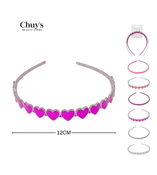 Diadema Con Corazones Rosa