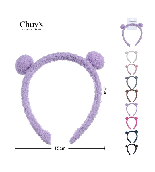 Diadema De Peluche Con Orejitas