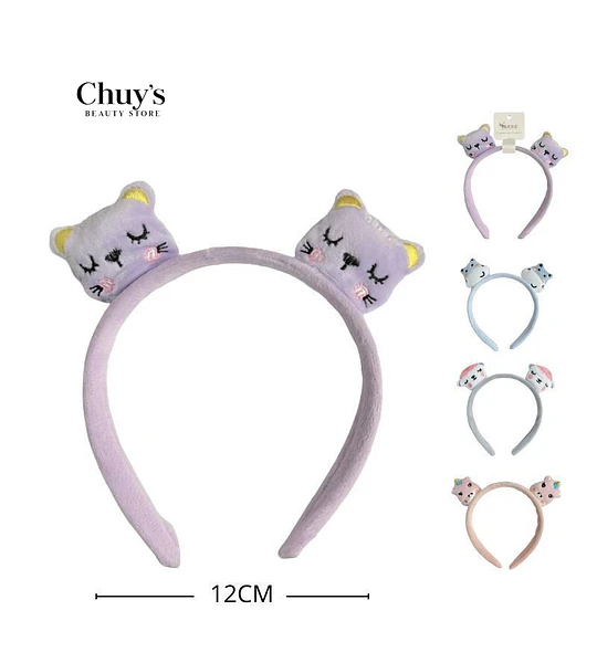 Diadema de Peluche con Orejas de Gato