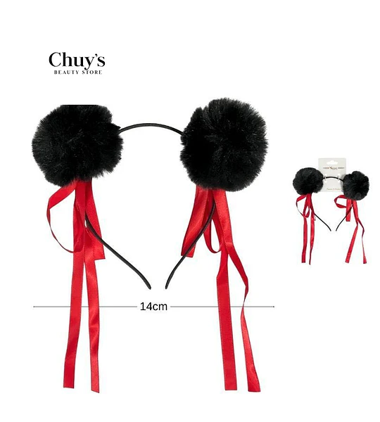 Diadema Con Pompones Y Cintas