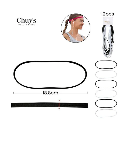 Diademas Elásticas Pack de 12