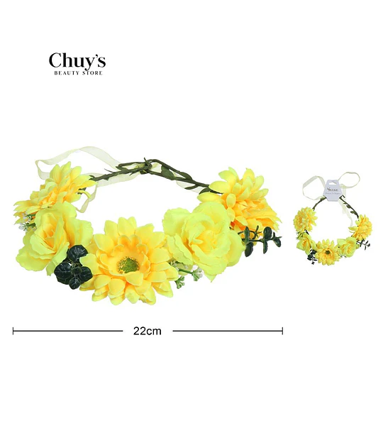 Diadema Floral Amarilla