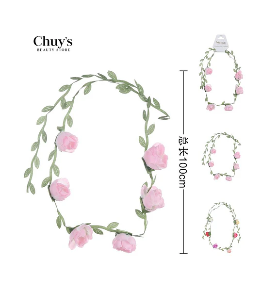 Diadema Floral Rosa
