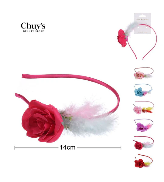 Diadema Con Flor Y Plumas