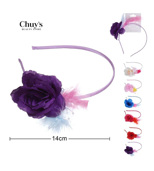 Diadema Floral con Plumas