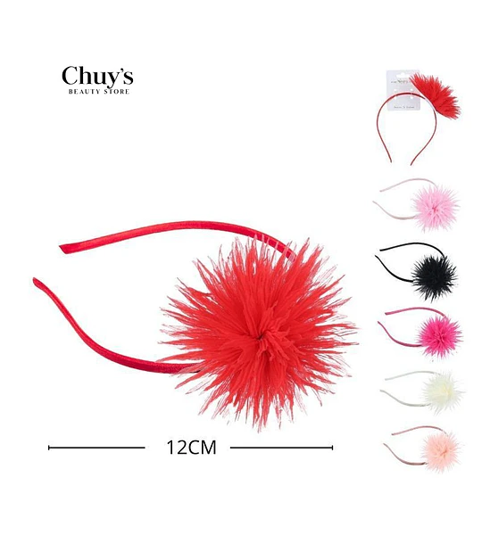 Diadema Con Pompones De Plumas