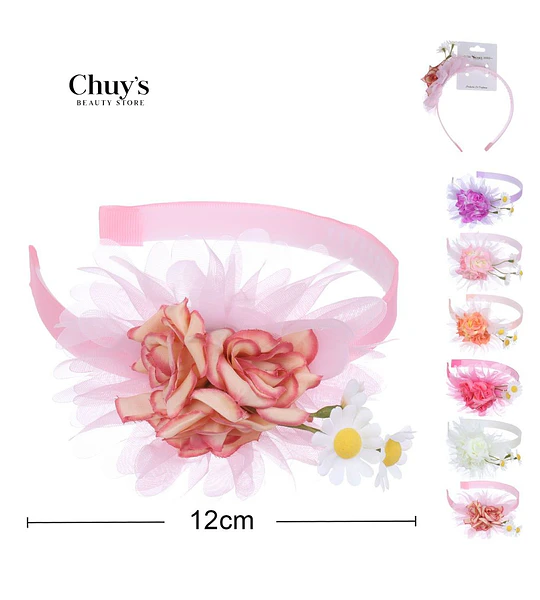 Diadema Floral Rosa