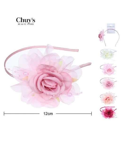 Diadema Con Flor Rosa