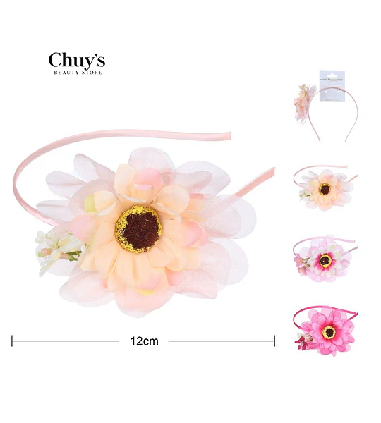Diadema Floral con Flor de Tela