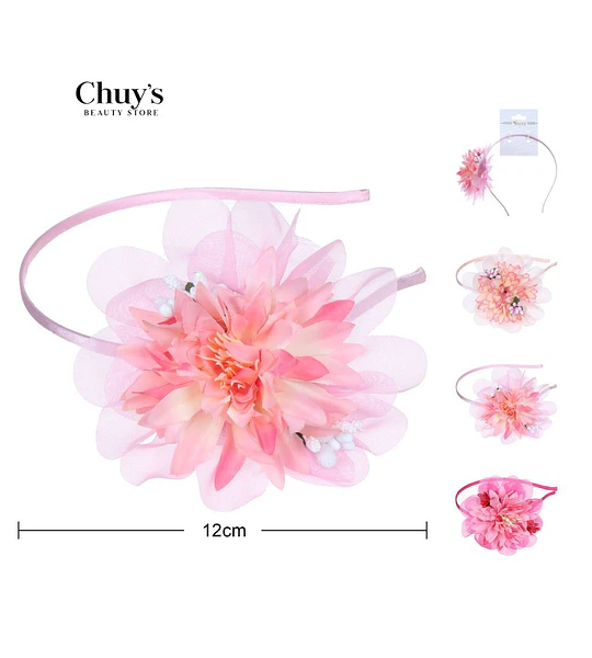 Diadema Floral Rosa