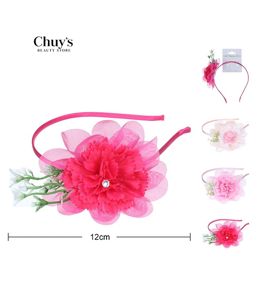 Diadema Floral con Flores de Tela