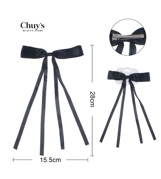 Moño de Cinta Satín Negro