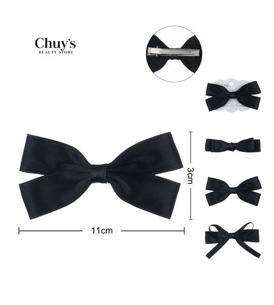 Moño de Cinta Satín Negro