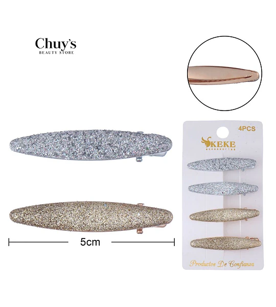 Pinza Para Cabello Brillante