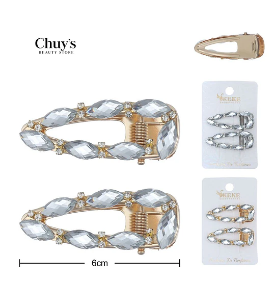Pinza Para Cabello Con Cristales