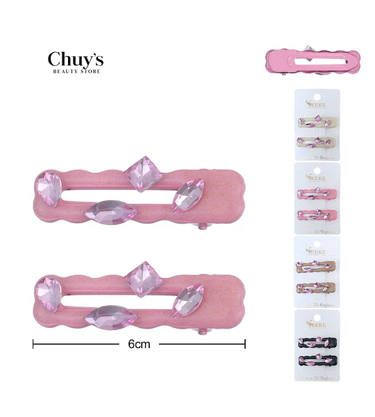 Pinza Para Cabello Decorada Con Cristales