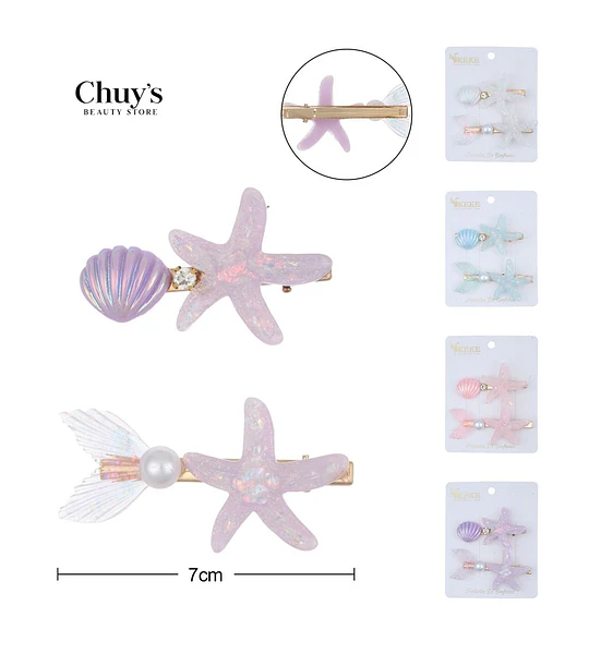 Pinza Para Cabello Estrella de Mar
