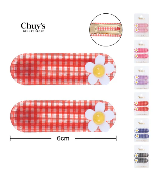 Pinza Para Cabello Con Flor