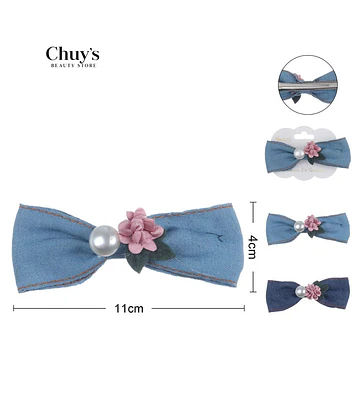 Diadema de Tela con Flor y Perla - Chuys Beautys | Chuy's Beautys Store