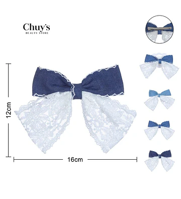 Moño De Tela Con Encaje - Chuys Beautys | Chuy's Beautys Store