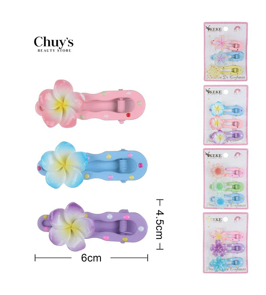 Pinzas Para Cabello Flor