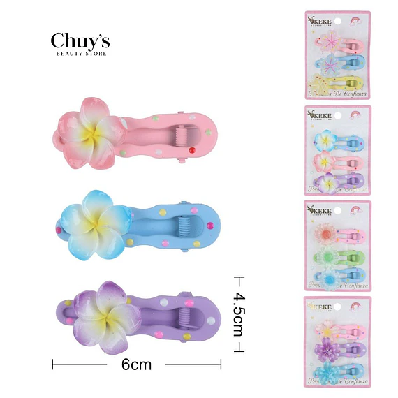 Pinzas Para Cabello Flor