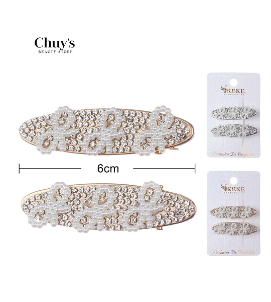 Pinza Para Cabello Con Perlas