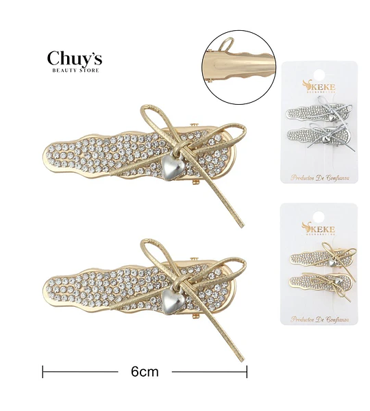 Pinza Para Cabello Con Brillos