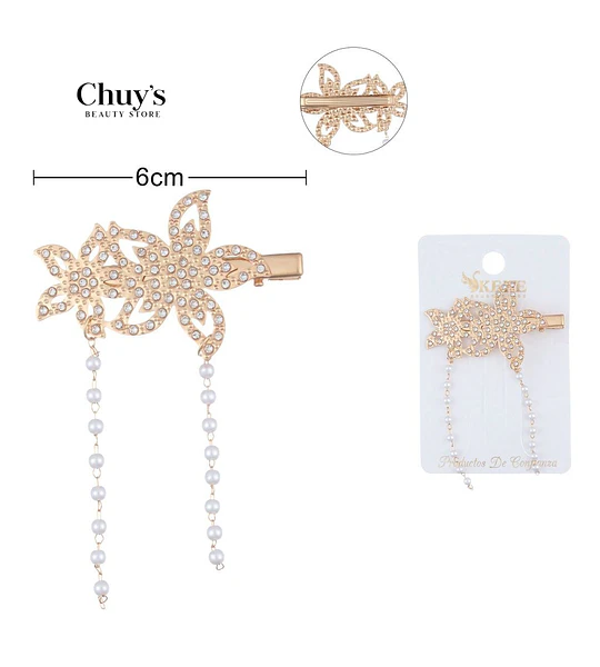 Pinza Para Cabello Con Perlas