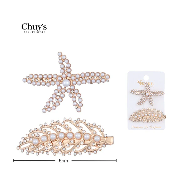 Pinza Para Cabello Con Perlas