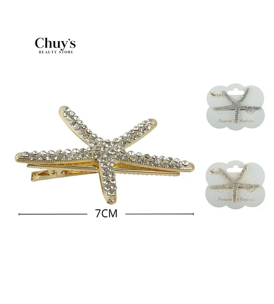 Pinza Para Cabello Estrella Con Brillantes