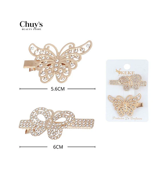 Pinza Mariposa Con Brillantes