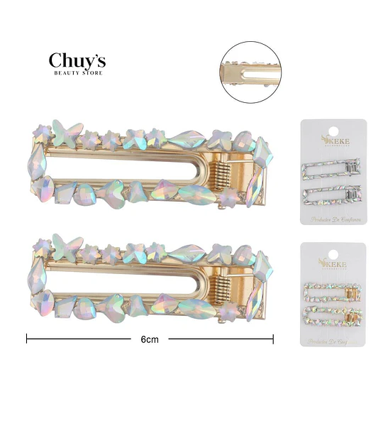 Pinza Para Cabello Con Mariposas
