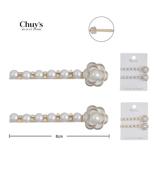 Pinza Para Cabello Con Perlas