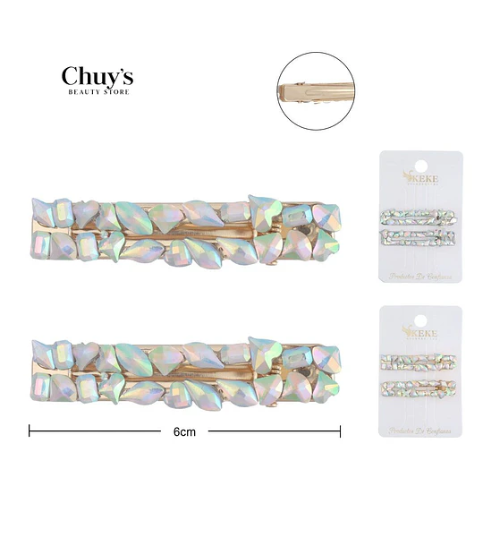 Pinza Para Cabello Con Brillos