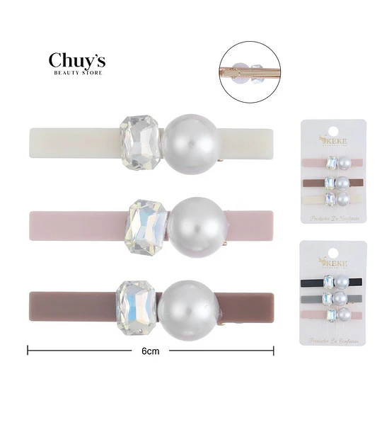 Pinza Para Cabello Con Perlas