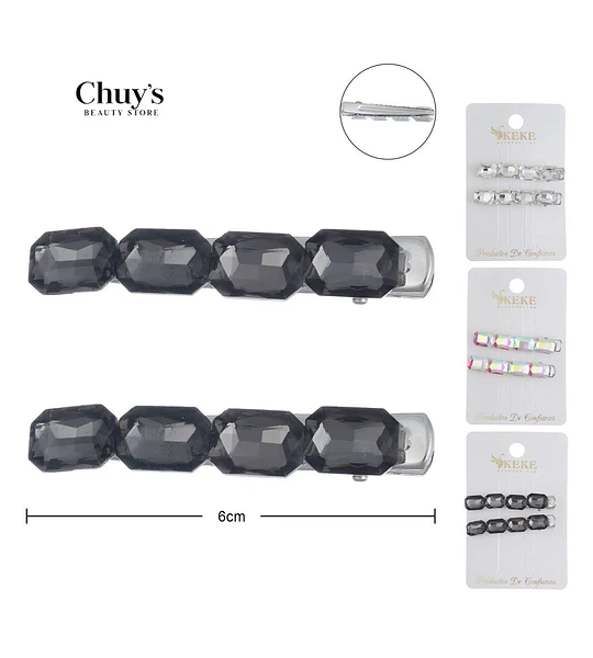 Pinza Para Cabello Con Piedras