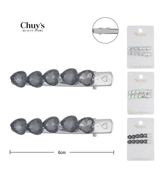 Pinza Para Cabello Corazones