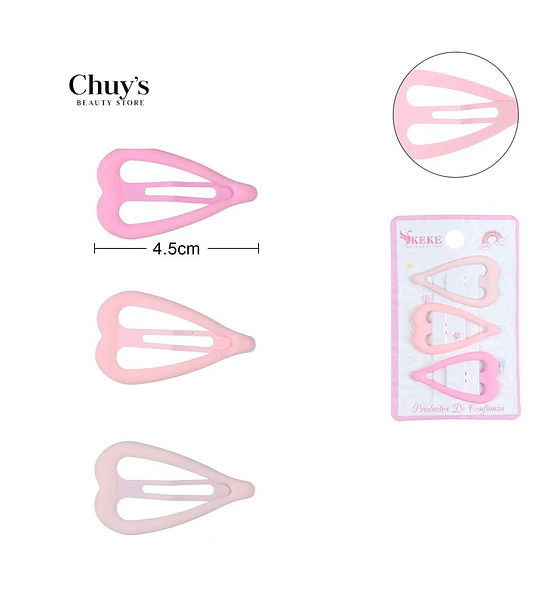 Pinzas Para Cabello Corazón