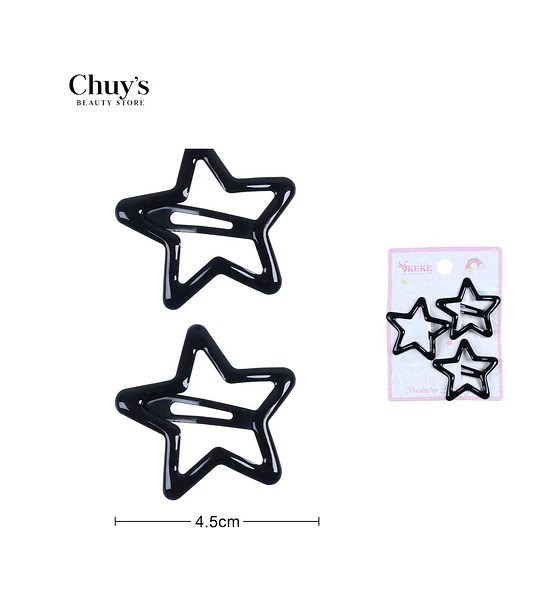 Pinza Para Cabello Estrella Negra