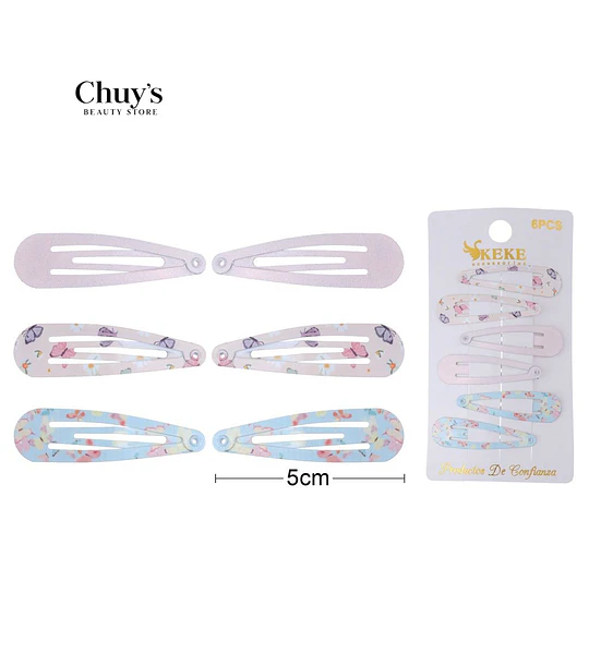 Pinzas Para Cabello Set De 6