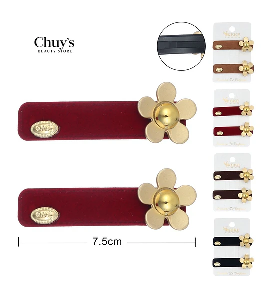 Pinza Para Cabello Flor Dorada