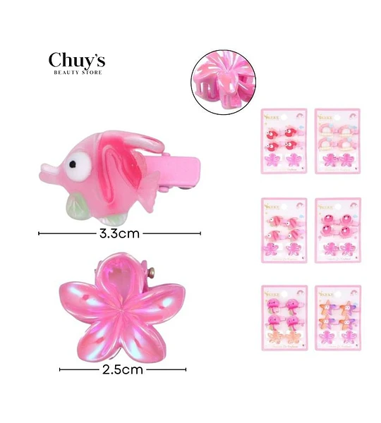 Pinza Para Cabello Pez Rosa