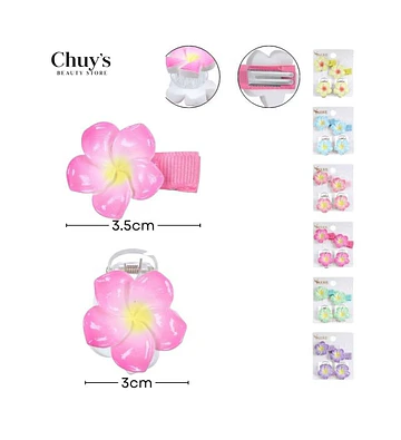 Pinza Para Cabello Flor Rosa - Chuys Beautys | Chuy's Beautys Store