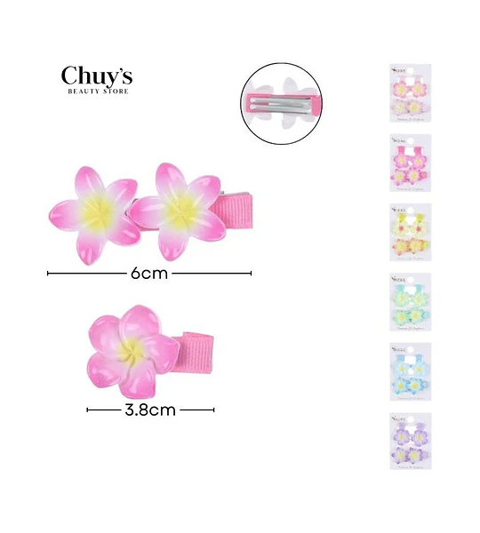 Pinza Para Cabello Flor Rosa