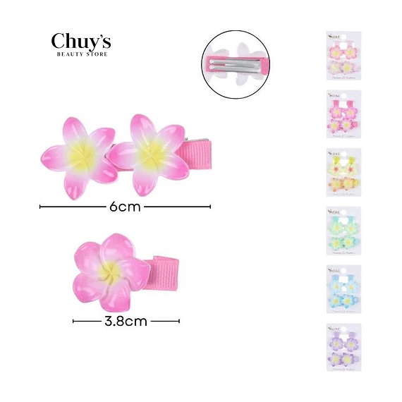 Pinza Para Cabello Flor Rosa